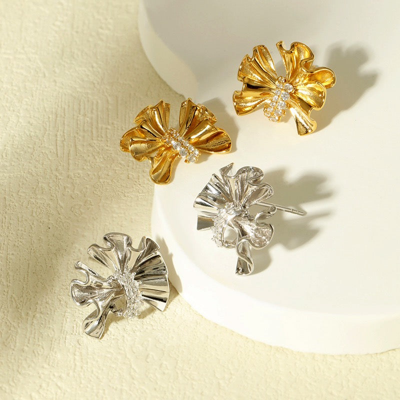Elegant Bow Stud Earrings