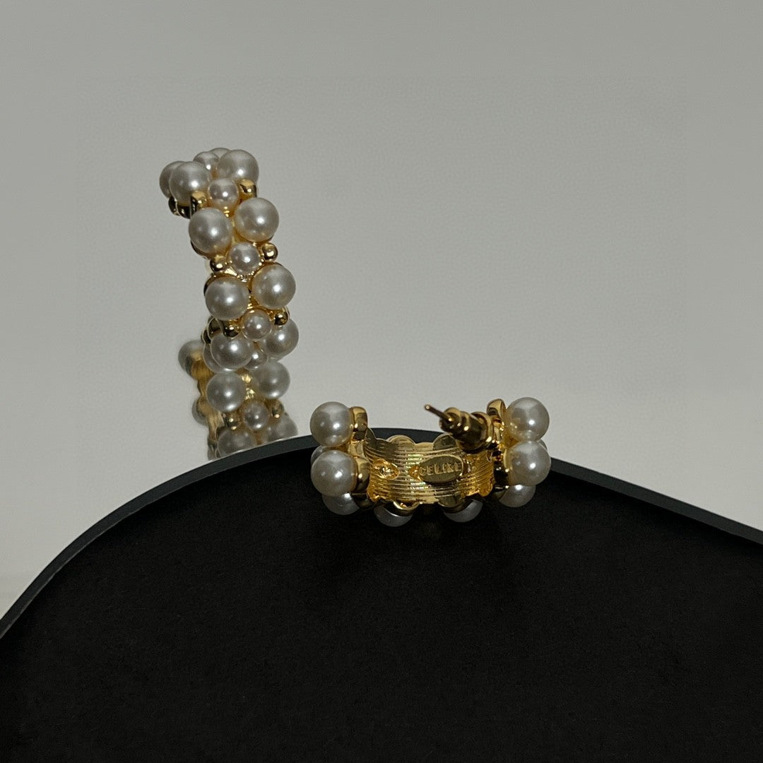Celine Lumière Pearl Cluster Earrings